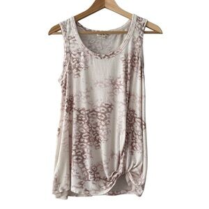 Nine Britton Levie Knot Front Knit Top Women’s Size Medium White Pink